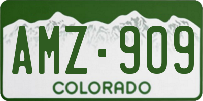 CO license plate AMZ909