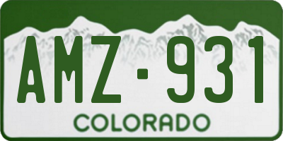 CO license plate AMZ931