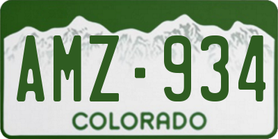 CO license plate AMZ934