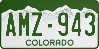 CO license plate AMZ943