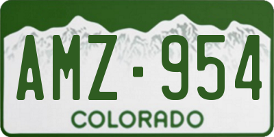 CO license plate AMZ954