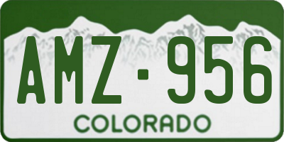 CO license plate AMZ956