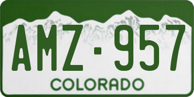 CO license plate AMZ957