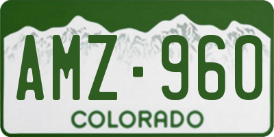 CO license plate AMZ960
