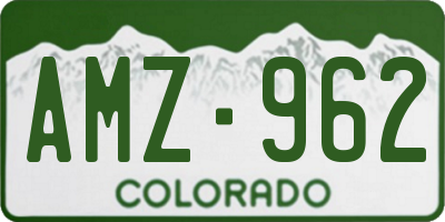 CO license plate AMZ962