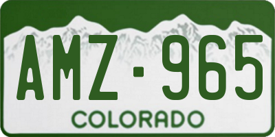 CO license plate AMZ965