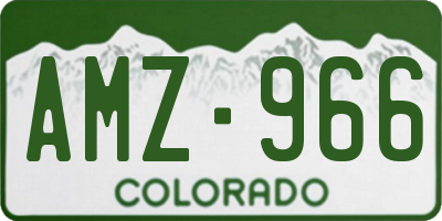 CO license plate AMZ966