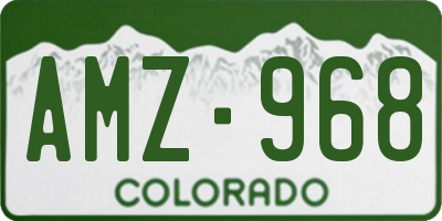 CO license plate AMZ968