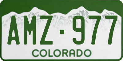 CO license plate AMZ977