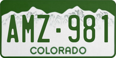 CO license plate AMZ981