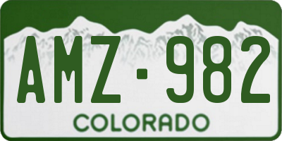 CO license plate AMZ982