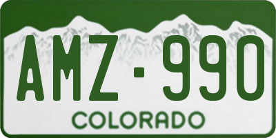 CO license plate AMZ990