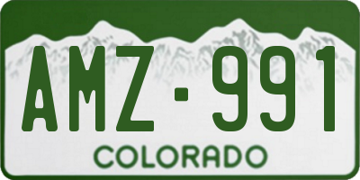 CO license plate AMZ991