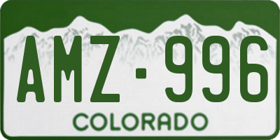 CO license plate AMZ996