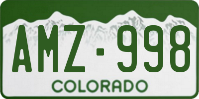 CO license plate AMZ998