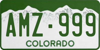 CO license plate AMZ999