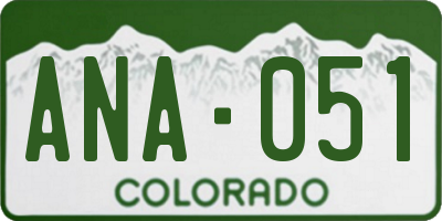 CO license plate ANA051