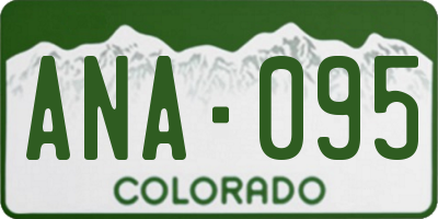 CO license plate ANA095