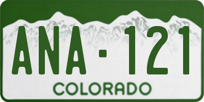 CO license plate ANA121