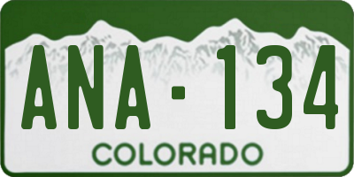 CO license plate ANA134