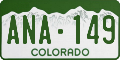 CO license plate ANA149