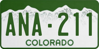 CO license plate ANA211