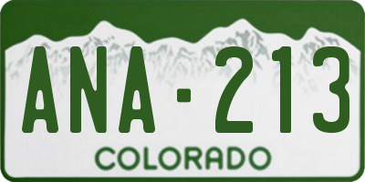 CO license plate ANA213
