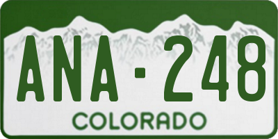 CO license plate ANA248