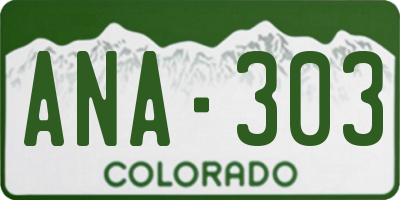 CO license plate ANA303