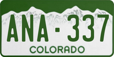 CO license plate ANA337
