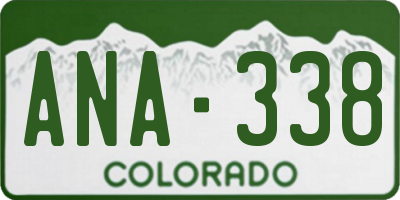 CO license plate ANA338