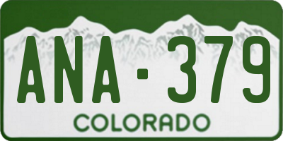 CO license plate ANA379