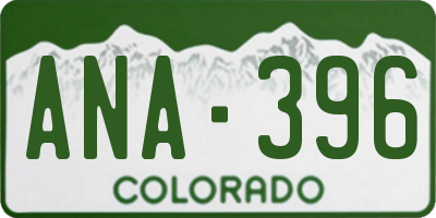 CO license plate ANA396