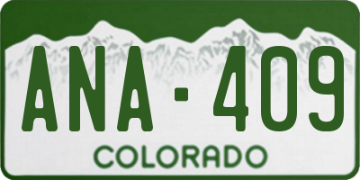CO license plate ANA409