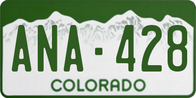 CO license plate ANA428
