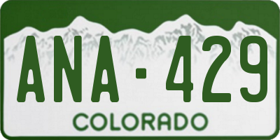 CO license plate ANA429