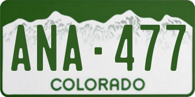 CO license plate ANA477