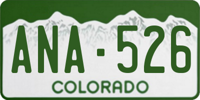 CO license plate ANA526