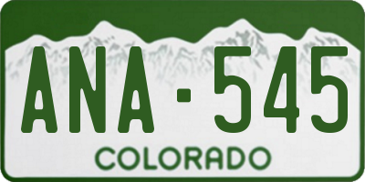 CO license plate ANA545