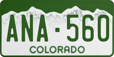 CO license plate ANA560