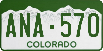 CO license plate ANA570