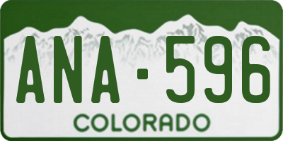 CO license plate ANA596