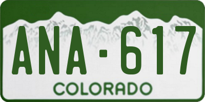 CO license plate ANA617