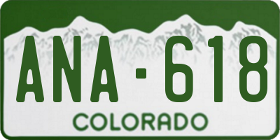 CO license plate ANA618