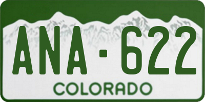 CO license plate ANA622