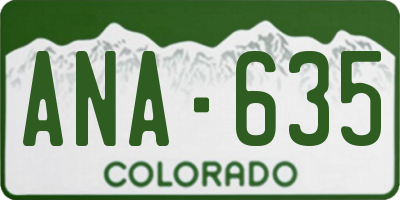 CO license plate ANA635