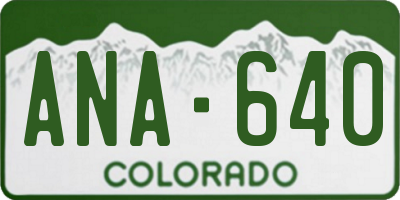 CO license plate ANA640