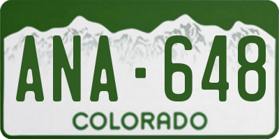 CO license plate ANA648