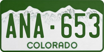 CO license plate ANA653