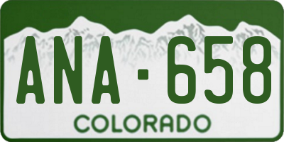 CO license plate ANA658